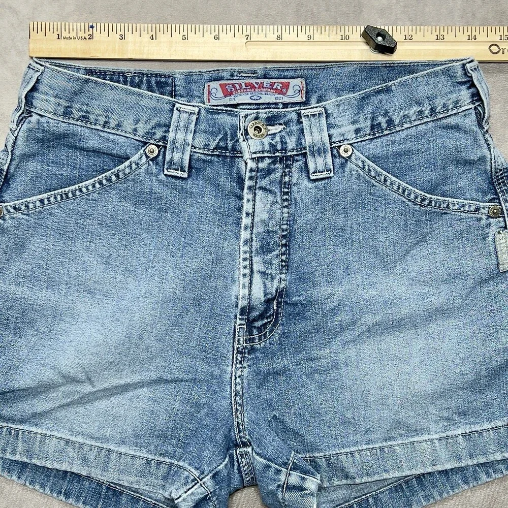 Vintage Silver Jeans Shorts Womens 29 Blue High Waist Denim Made in Canada